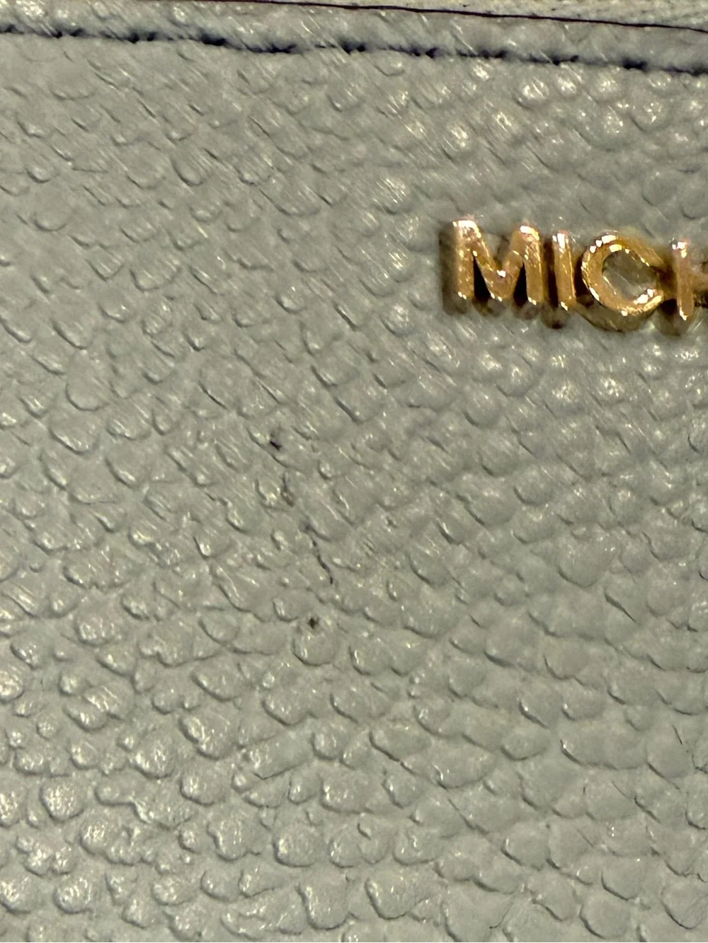 Michael Kors Adele Double Zip Leather Wristlet Wallet - Denim Blue